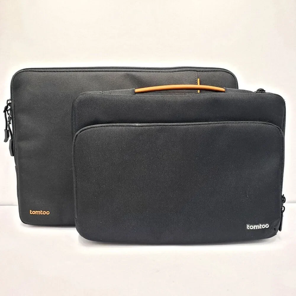 Tomtoc 360 Protective Laptop Tablet Sleeve Case Lot 2 Black Soft Lined Padded
